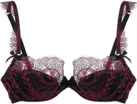 Agent Provocateur Dahlia Underwired Satin And Metallic Lace Bra in Red - Lyst