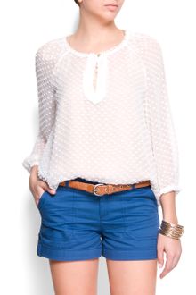 Mango Plumeti Blouse - Lyst