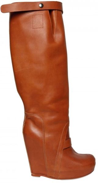 Rick Owens 140mm Leather Boot Wedges - Lyst