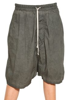 Rick Owens Treated Cotton Poplin Shorts - Lyst