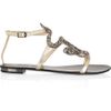 Roberto Cavalli Swarovski Crystal Snake and Leather Sandals in Gold (snake) - Lyst