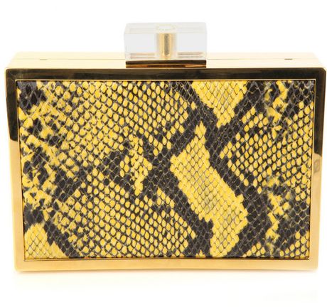 Stella Mccartney FauxPython Box Bag in Yellow - Lyst