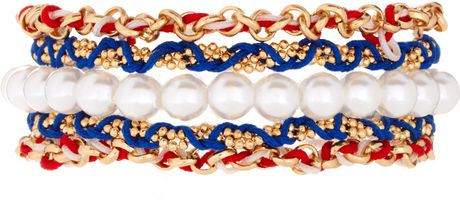 Asos Collection Asos Nautical Friendship Bracelet Pack in Multicolor (redmulti) - Lyst