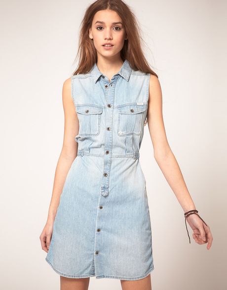 denim gown