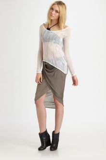 Helmut Lang Slack Jersey Twist Skirt - Lyst