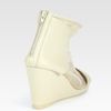 Maison Martin Margiela Laceup Mesh and Leather Wedge Ankle Boots in Beige (nude) - Lyst