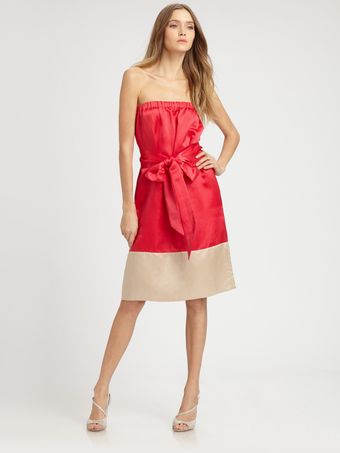 Marc By Marc Jacobs Suzi Satin Colorblock Bow Dress - Lyst