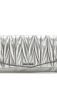 Miu Miu Matelassé Leather Clutch - Lyst