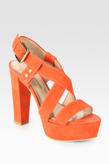 Pour La Victoire Nealla Suede Slingback Platform Sandals - Lyst