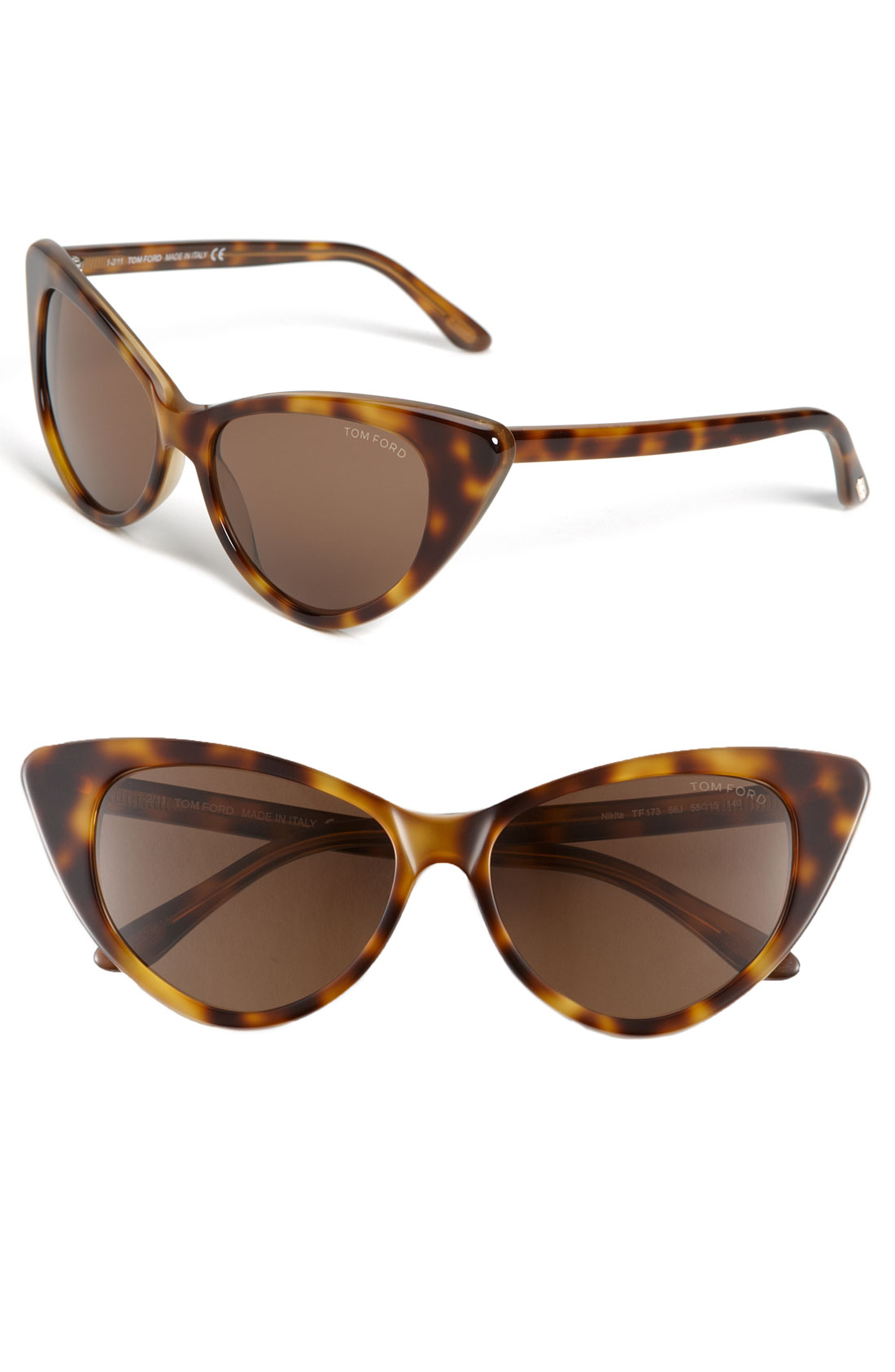 Tom Ford Nikita Cat Eye Sunglasses In Brown Light Havana Lyst 