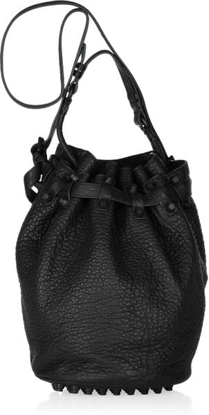 Alexander Wang Diego Texturedleather Bucket Bag in Black - Lyst