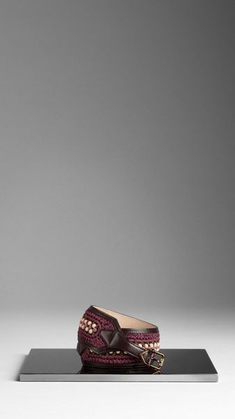Burberry Beaded Woven Belt - Lyst