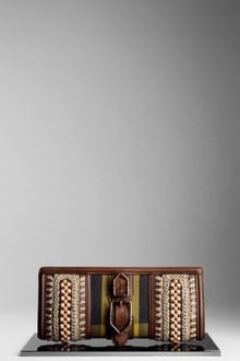 Burberry Beaded Canvas Check Clutch - Lyst