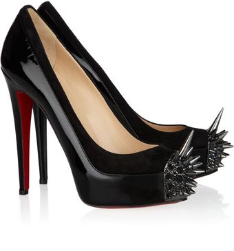 Christian Louboutin Asteroid 140 Suede and Patent Leather Pumps - Lyst