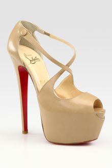 Christian Louboutin Exagona Leather Criss-cross Platform Sandals - Lyst