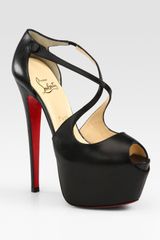 Christian Louboutin Exagona Leather Criss-cross Platform Sandals