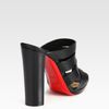 Christian Louboutin Strappy Leather Slide in Black - Lyst