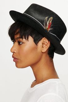 Free People Sam Feather Trim Fedora - Lyst