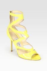 Jimmy Choo Hilary Strappy Patent Leather Sandals