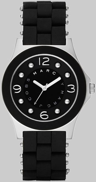 Marc By Marc Jacobs Pelly Silicon Watch/black & Silver - Lyst