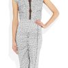 Nina Ricci Printed Stretch Linenblend Dress in Black - Lyst