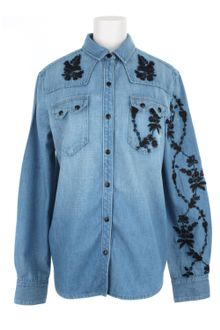Proenza Schouler Washed Out Denim Western Shirt - Lyst