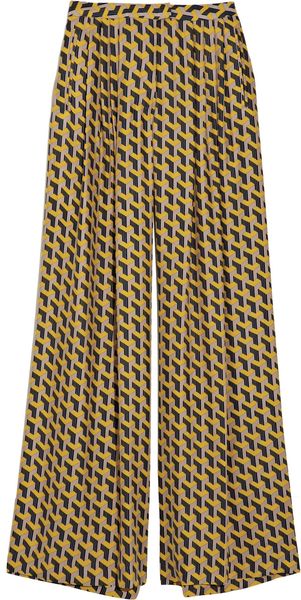 Rag & Bone Racine Printed Silk Wide-leg Pants - Lyst