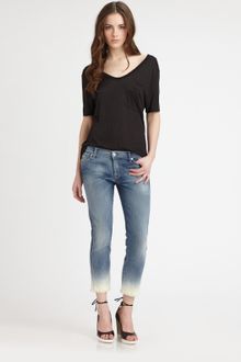 7 For All Mankind Skinny Crop Jeans - Lyst
