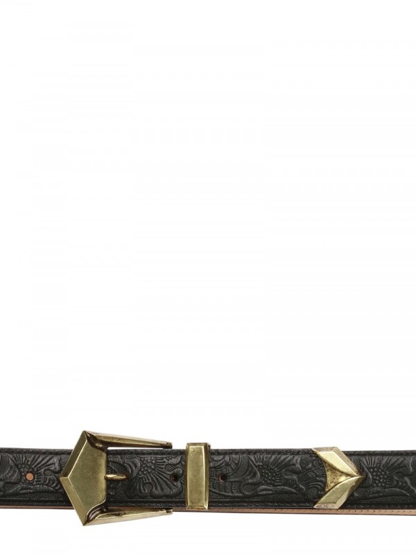 Balmain Gold Buckle Leather Belt in Black | Lyst