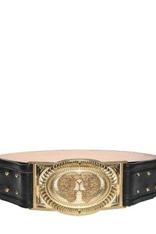Balmain Gold Buckle Leather Belt - Lyst
