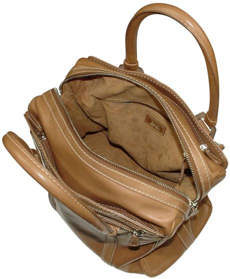 Buti Zippered Genuine Italian Leather Travel Tote Bag in Brown for Men (cream) | Lyst