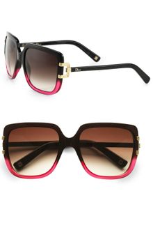 Dior Metal Accented Rectangular Plastic Sunglasses - Lyst