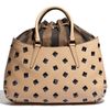 Fendi B. Fab  Medium Studded Calfskin Tote in Beige (beige/black) - Lyst