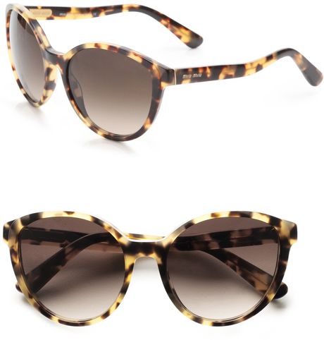 Miu Miu Phantom Plastic Sunglasses in Animal (whitetortoise) - Lyst