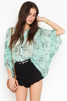 Nasty Gal Geneva Floral Blouse - Lyst
