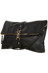 Topshop Black Clip Front Clutch Bag