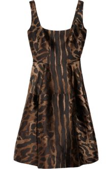Alexander McQueen Ocelot-jacquard Satin-twill Dress - Lyst