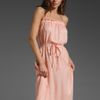 Halston Heritage Peasant Halter Gown in Bisque/silver in Pink (bisque & silver) - Lyst