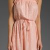 Halston Heritage Peasant Halter Gown in Bisque/silver in Pink (bisque & silver) - Lyst