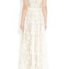 Lanvin Tulletrimmed Lace Gown in Beige (ivory) - Lyst