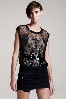 Pierre Balmain Stretch-denim Skirt - Lyst