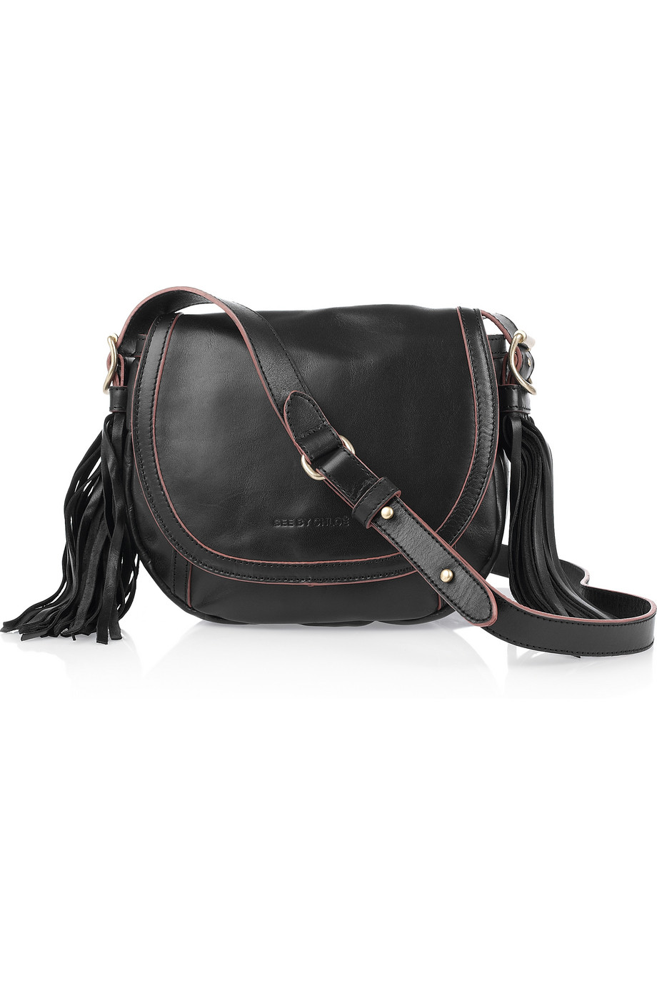 See By Chloé Twin Tassels Leather Shoulder Bag in Black Lyst