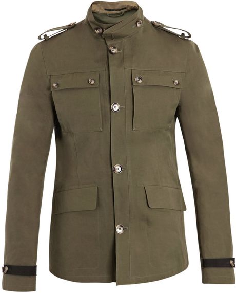 Valentino CottonLinen Jacket in Khaki for Men - Lyst