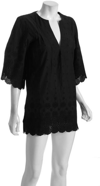  Cotton Capri Lace Detail Tunic Coverup 