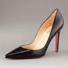Christian Louboutin PointedToe Black Leather Pump in Black - Lyst