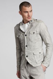 Dolce & Gabbana Perforated Leather Safari Jacket - Lyst