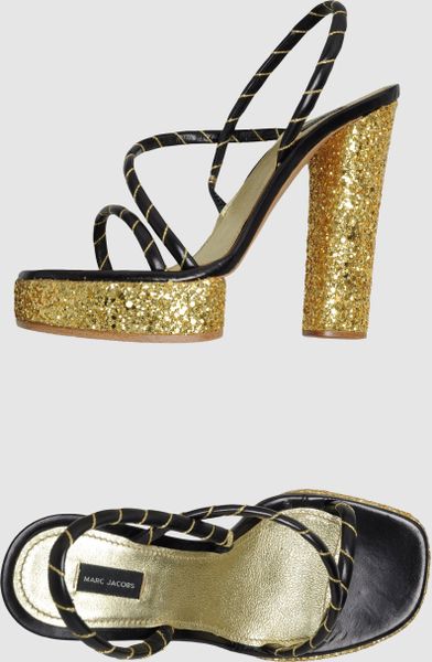 Marc Jacobs Platform Sandals in Gold - Lyst