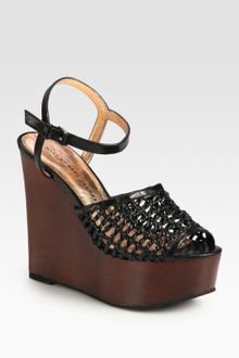 Marc By Marc Jacobs Woven Leather Wedge Sandals - Lyst