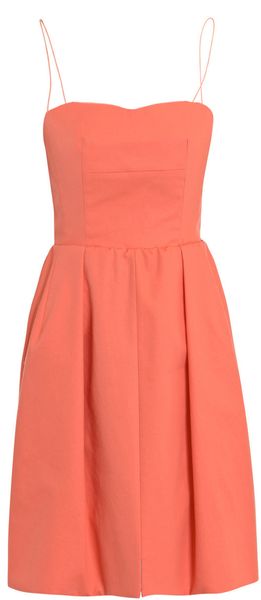 Carven Coral Cotton Dress - Lyst