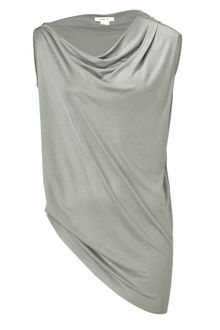 Helmut Lang Somber Grey Asymmetric Draped Top - Lyst